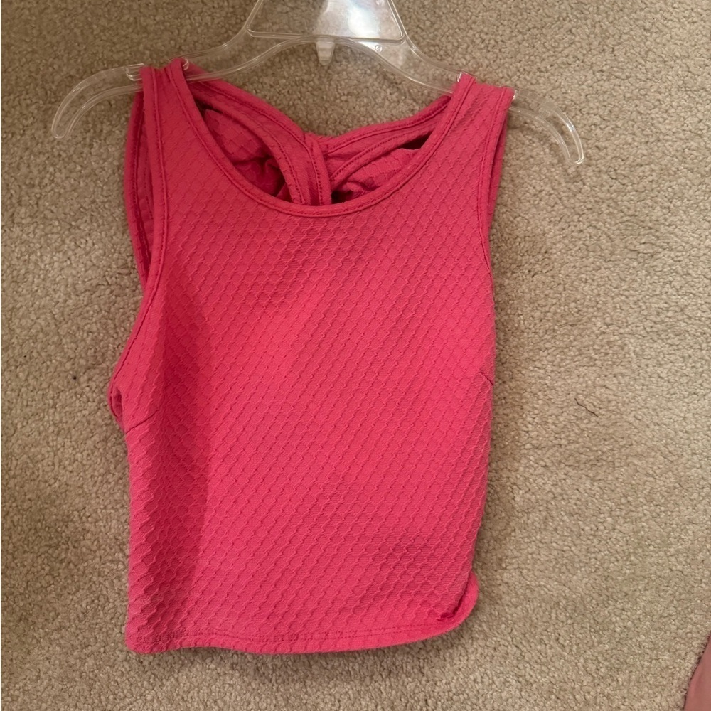Sleeveless Pink Textured Women's Top